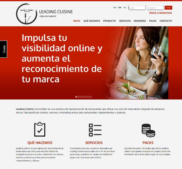 La web de Leading Cuisine aposta pel Multidioma.